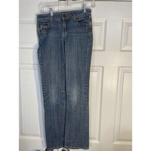 Moto Jeans Women's Size 29 (26 x31.5) Bootcut Denim Dark Wash Embellished Pocket